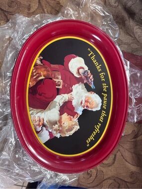 Coca Cola 1995 Santa Serving Tray